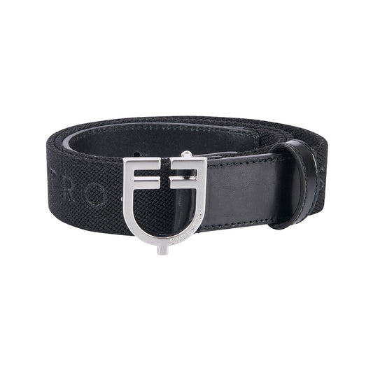 Equestro Leather Belt with Elastic and Lettering