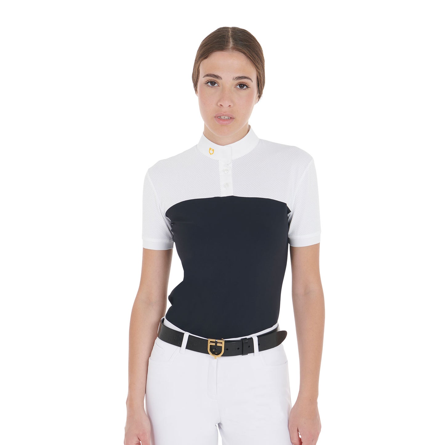 Women's Equestro Slim Fit Polo Shirt in tech. fabric