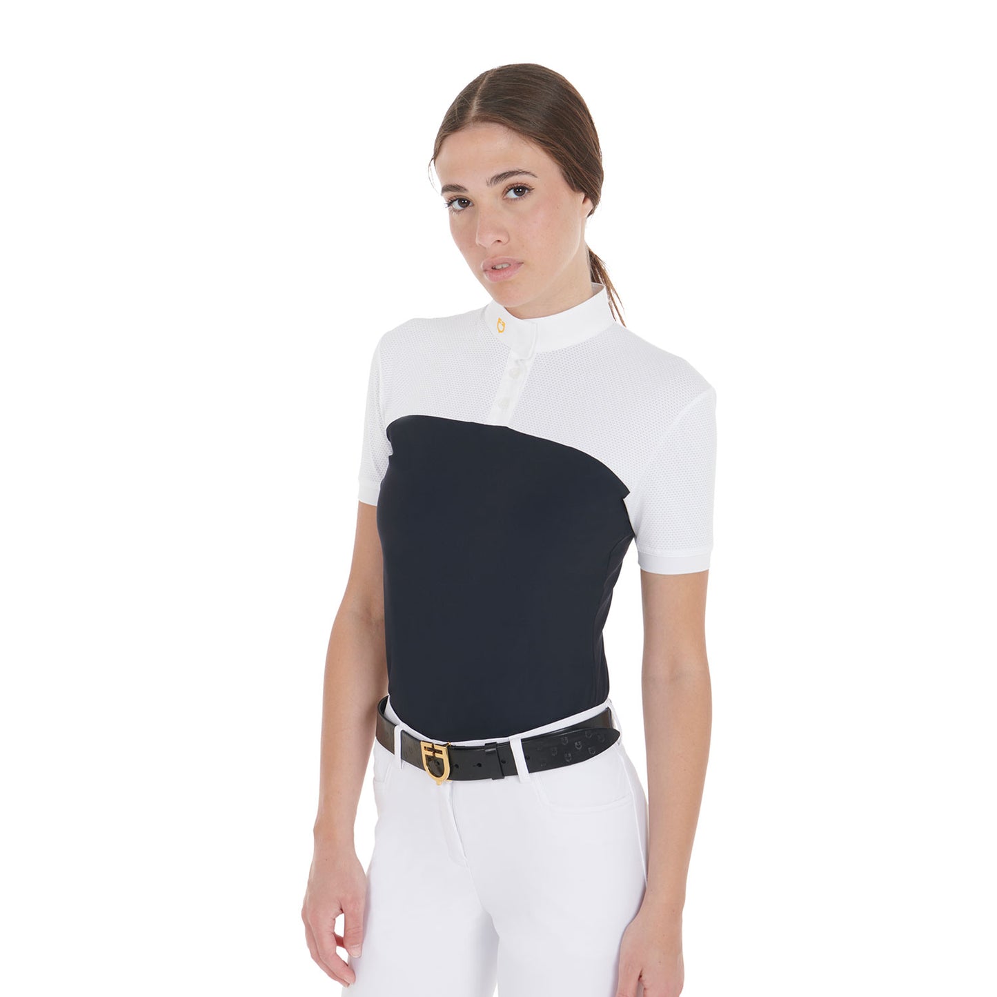 Women's Equestro Slim Fit Polo Shirt in tech. fabric