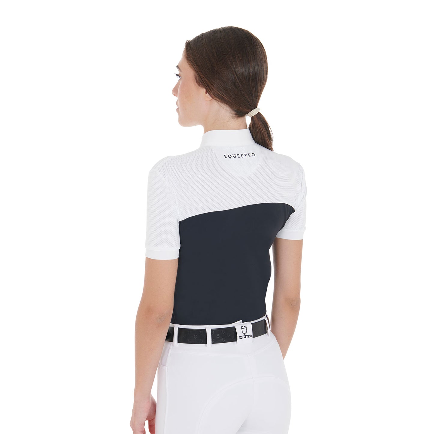 Women's Equestro Slim Fit Polo Shirt in tech. fabric